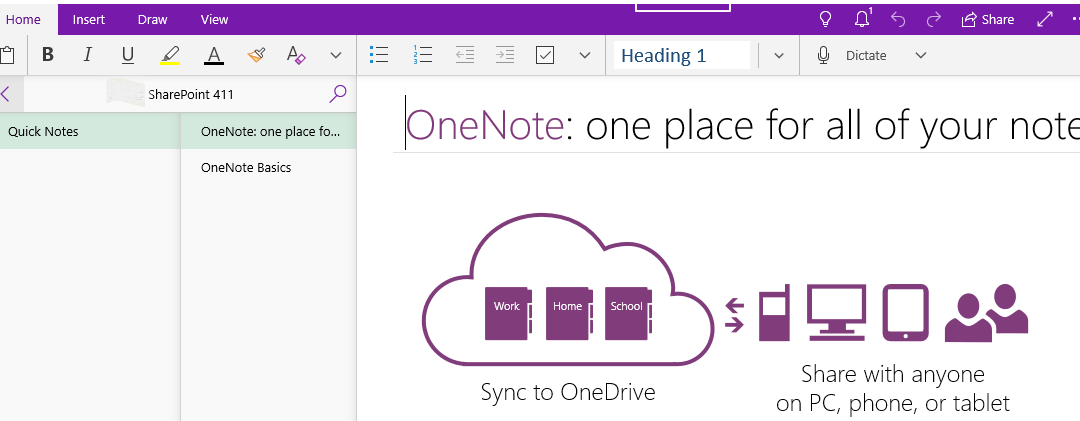 OneNote Changes